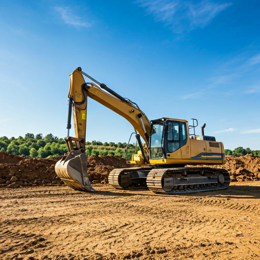 Heavy machinery at a construction site