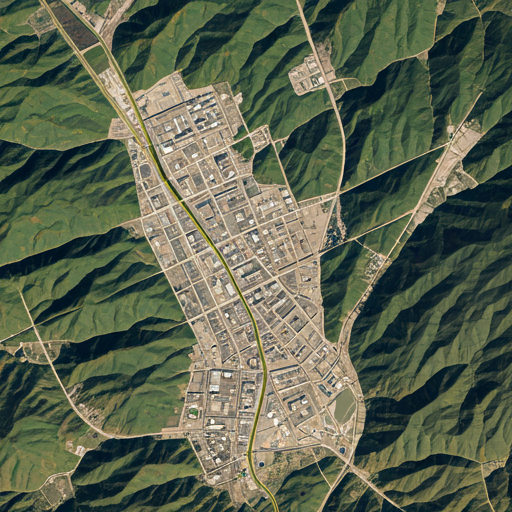 Satellite map of industrial zone