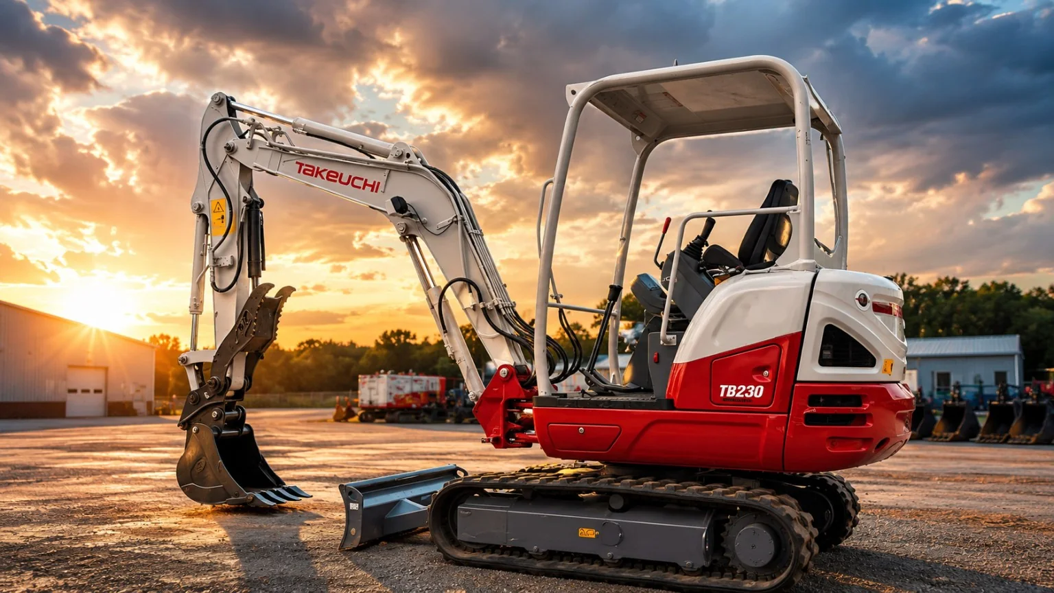 ESWS Takeuchi TB230 mini excavator used for trenching, excavation and site work